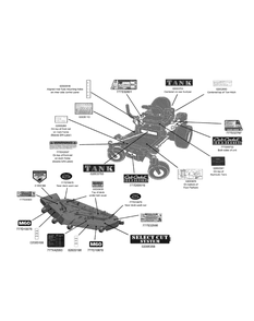 Decal Map Diagram and Parts List for M60-KH (53BH8CT6050-27HP-OHV)(2009 & Before) Cub Cadet Lawn Tractor